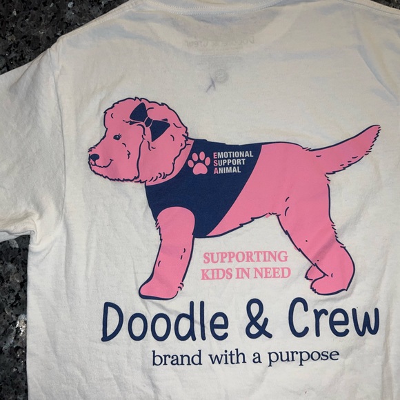 Doodle & Crew White and Pink Graphic Short Sleeve T-Shirt - Picture 5 of 8